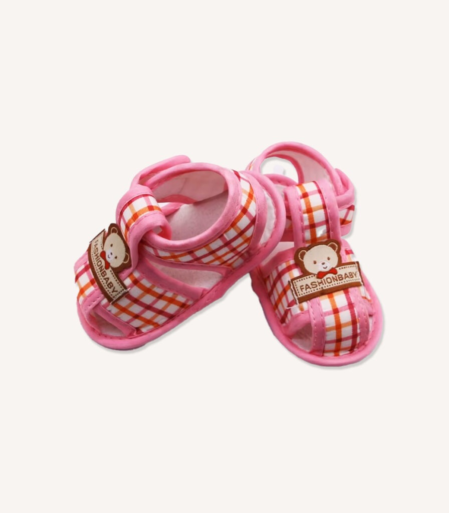 Bear pattern soft sole baby sandals for summer