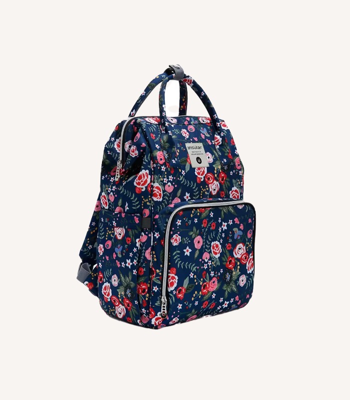 Insular mummy diaper bag for baby care with travel-friendly backpack design