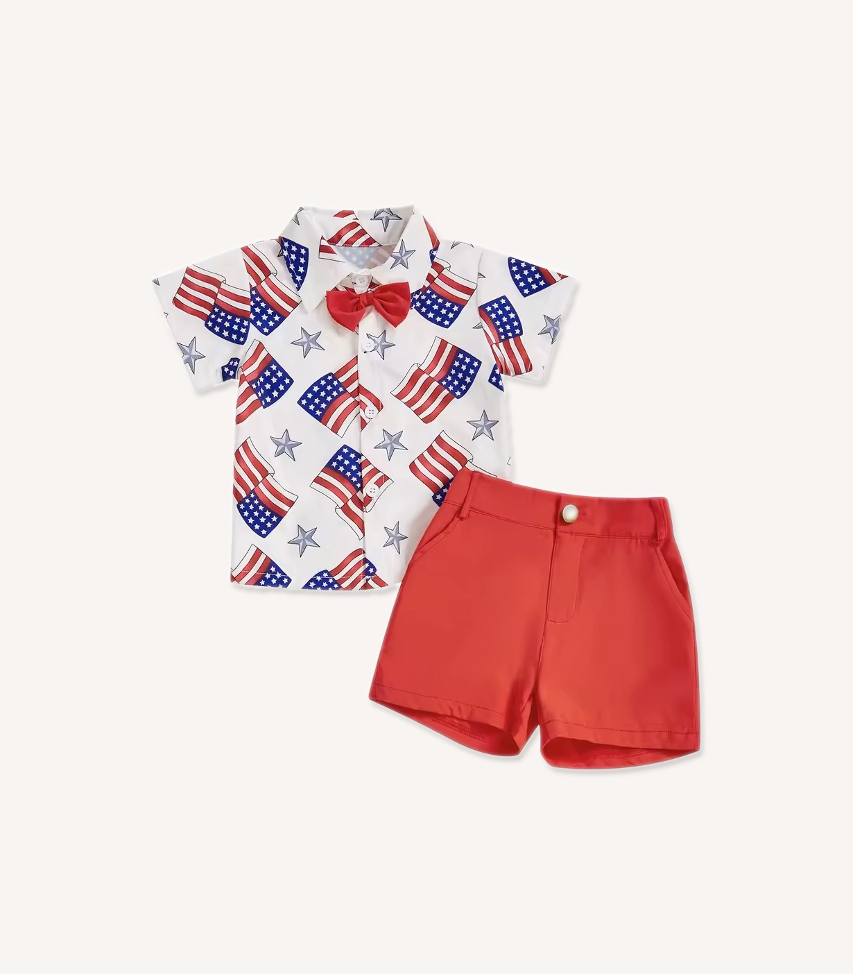 Toddler boy stars and stripes 4th of July outfit set